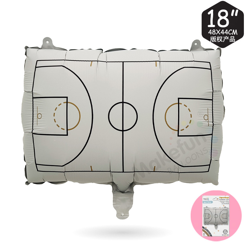 Single Card-Packed Ball Sports-Themed Decoration for Children's Birthday Party Background Aluminum Foil Balloons