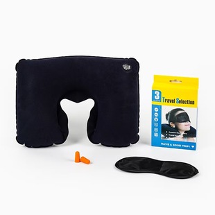 U-Shaped Inflatable Pillow for Travel, Leisure, Outdoor Use, Three-In-One Travel Pillow, Aviation Pillow, Pvc Flocking Neck Protection U-Shaped Pillow, Portable