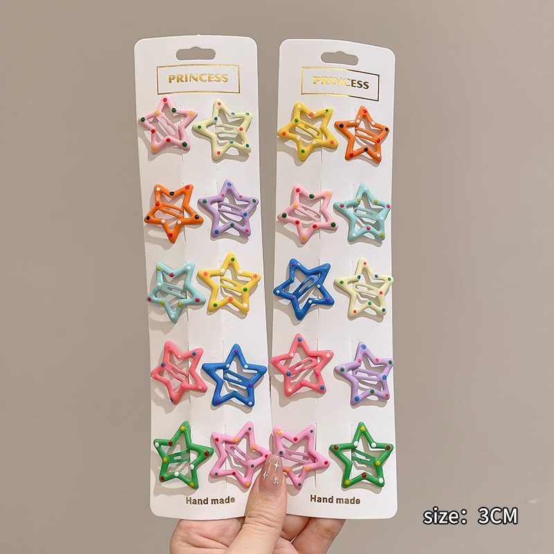 Pin de cabello de color estrella de pentacos pin de cabello de niñas pin de cabello lateral pin de cabello de dopamina pin de cabello pin BB pin