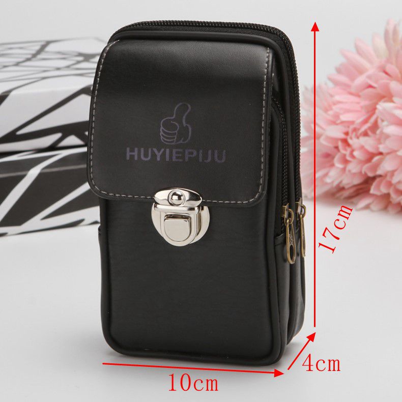 Men's Solid Color Pu Leather Lock Clasp Phone Wallets display picture 3