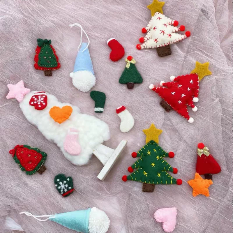 Гирлянда из фетра на елку на 3 декабря, игрушка-сюрприз, diy подарочная коробка аксессуары ёлочные украшения