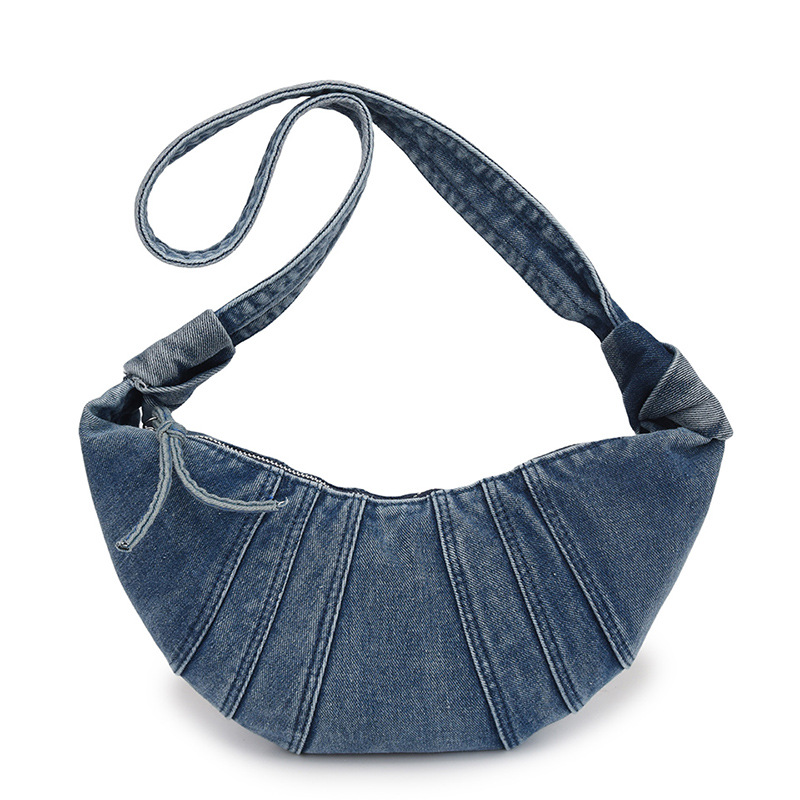 Bolso bandolera mujer 2025 nuevo bolso de bola de masa con costuras de mezclilla transfronterizo Bolso de ocio de trabajo de paso con sentido avanzado