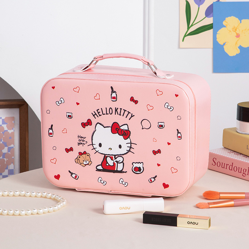 Nueva caja de maquillaje de dibujos animados de alto valor, bolsa de maquillaje portátil de viaje, bolsa de maquillaje portátil de regalo, bolsa de almacenamiento de regalo encantadora