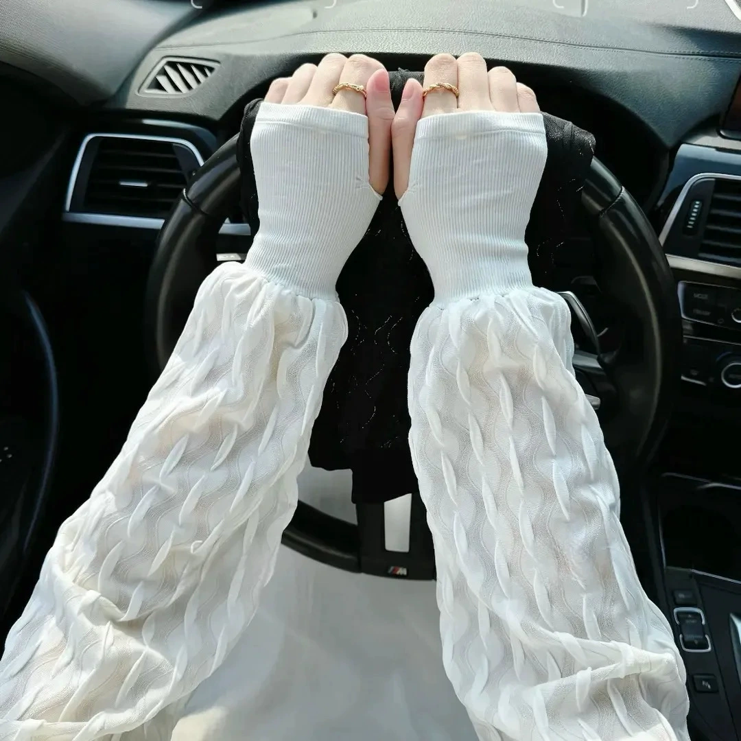 Солнцезащитный ледяной рукав женский летний тонкий воздухопроницаемый анти-ультрафиолетовый свободный, увеличенный на открытом воздухе