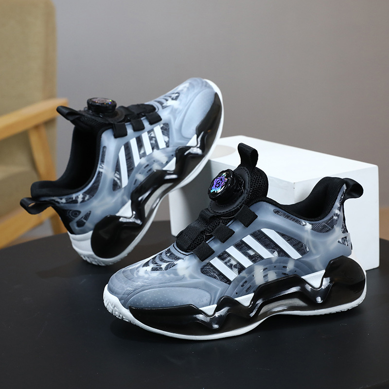 Chaussures pour garçons Chaussures de sport de printemps et d'été Chaussures de course pour enfants Chaussures pour enfants à boucle rotative d'été pour garçons moyens et grands en gros_voghion.com