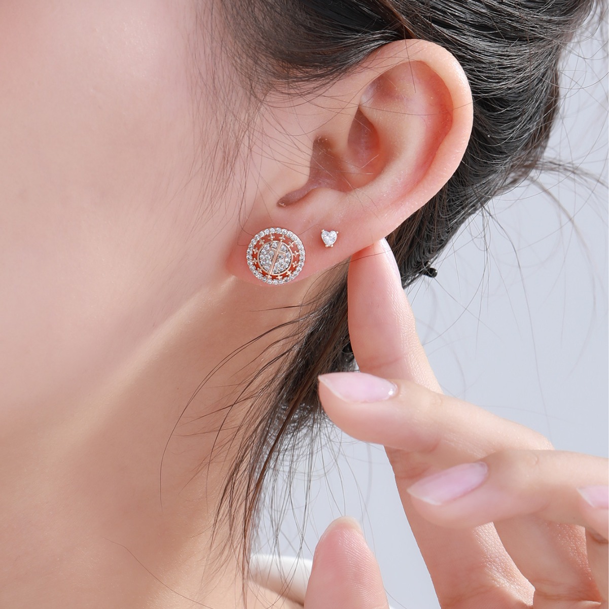 Xuping joyas de moda geométrica aretes de estrellas redondas nicho de diseño europeo y americano nicho de diseño de aretes