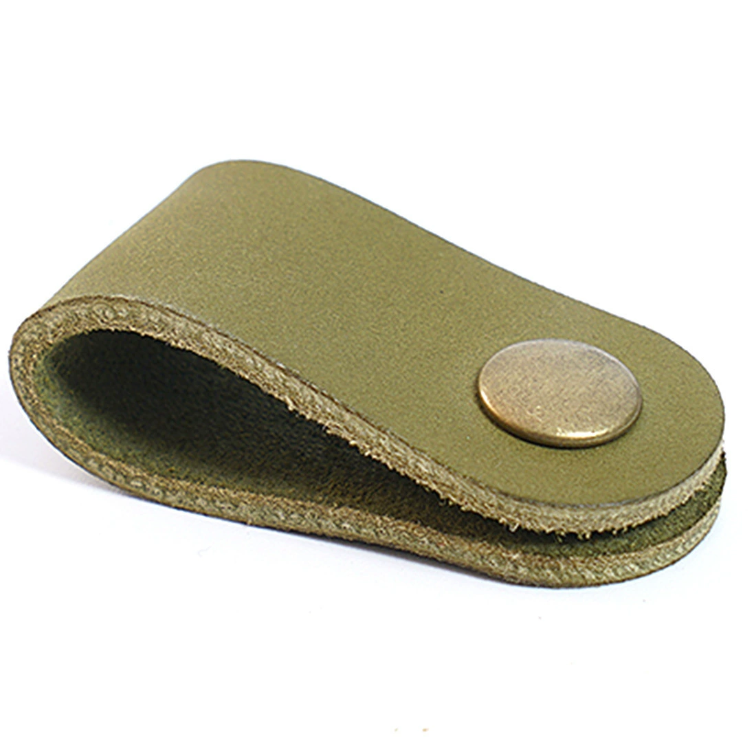 Cowhide Leather Key Holder, Top-Layer Genuine Leather, Compact 20×40 mm Key Fob