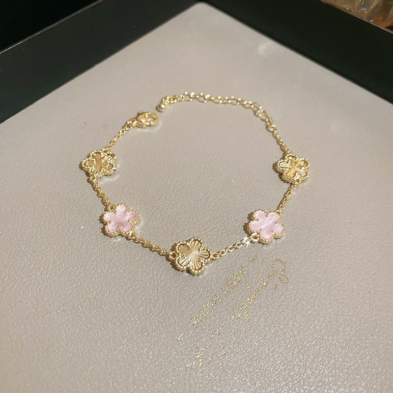 23# bracelet-gold-pink (real gold plating)