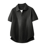 ZF8111-3D海鸥领针织OLO衫简约休闲老钱风短袖松弛感上衣，男装针织衫/毛衣，星座614