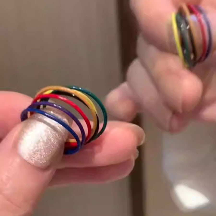 Ensemble de sept bagues rondes en forme de goutte d'huile, style minimaliste et tendance, pour l'index. Bague élégante et discrète._voghion.com