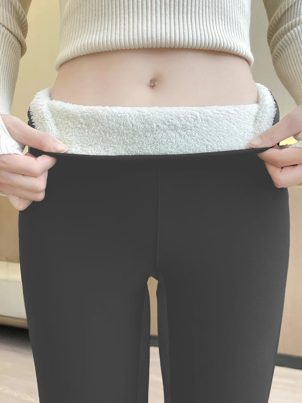 越境temu人気スポット秋冬ラムベルベット厚みのあるベルベットタイトウォームパンツストレッチレギンス大きいサイズ|undefined