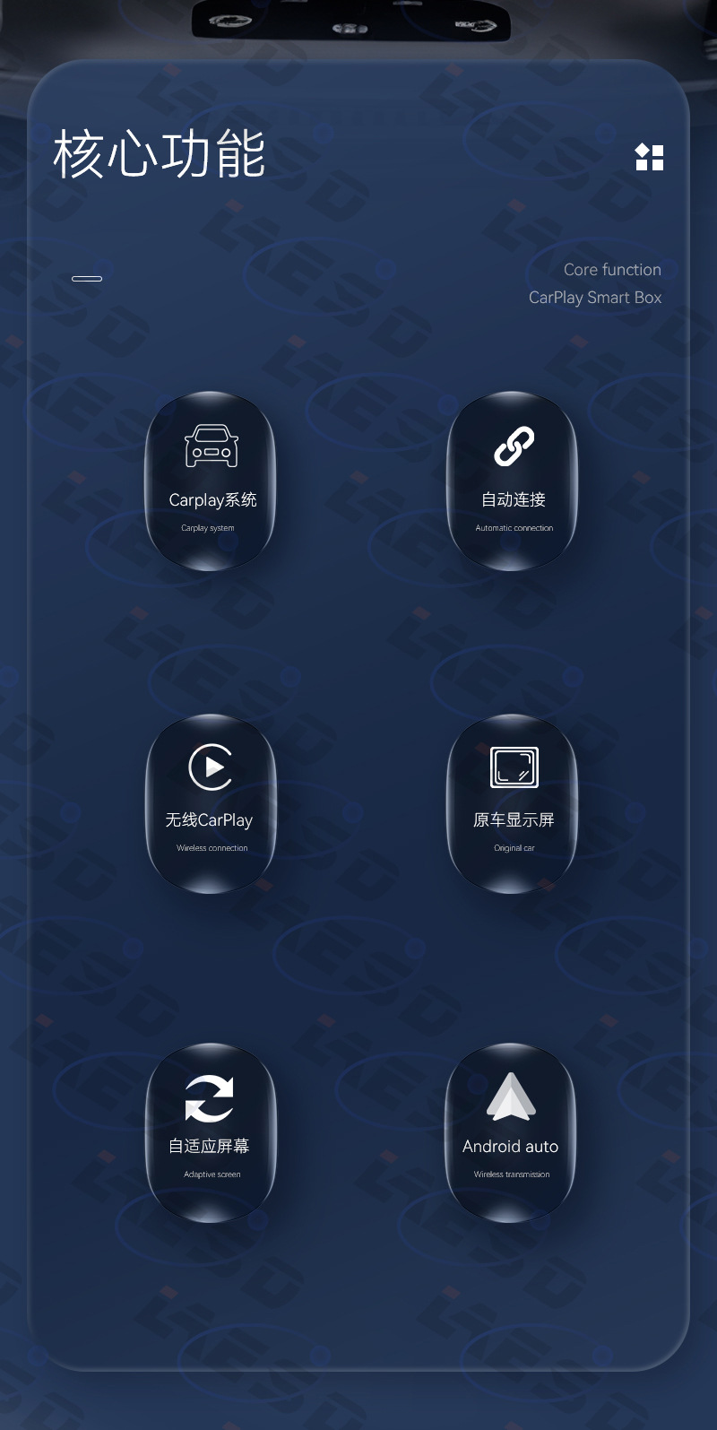 Cross-border 2-in-1 wireless carplay adapter with button switching, car connectivity box, smart carplay box