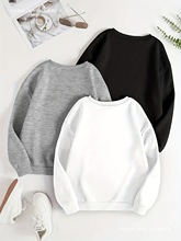 跨境卫衣抓绒新款时尚秋冬纯色卫衣三件套，休闲女士卫衣