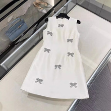 小个子显高背心裙2024夏季新款高端精致气质显瘦小香风白色连衣裙