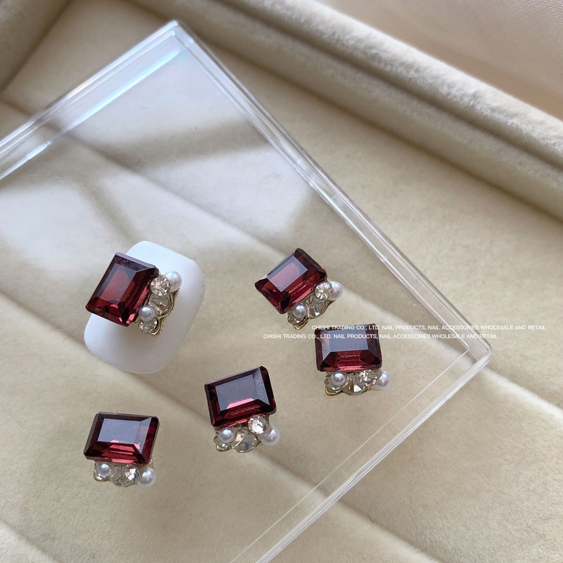 クリスタルパイルダイヤモンドマニキュア、パイルダイヤモンド、完成品、フラッシュハート、長方形、直角、パイルダイヤモンド、装飾マニキュア、ジュエリーバッチ|undefined