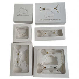 天然玉石滚轮按摩器脸部按摩棒玉石厂家按摩棒刮痧板盒子开窗卡盒