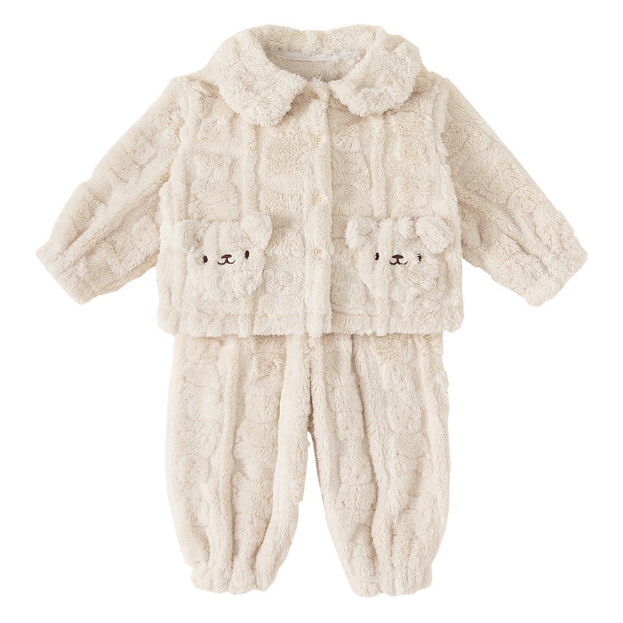 Youbao ropa para niños traje de servicio a domicilio para niños otoño e invierno bordado de dibujos animados traje de invierno cálido de dos piezas DT23022