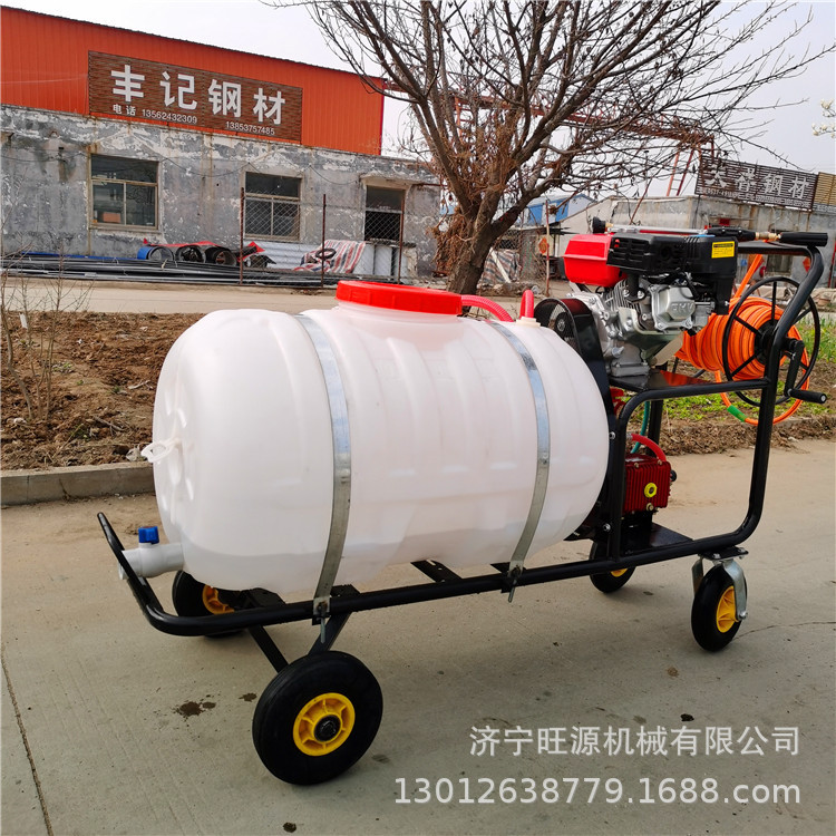 汽油拉管高喷打药机 电机手推打药机 自动卷管菜园打药机