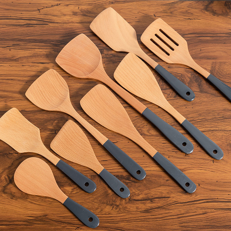 Spatula full set Beech Handle Wood paint Shovel non-stick cookware Dedicated Cooking household solid wood Independent wholesale