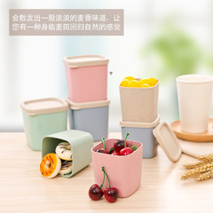 Nordic Wheat Straw Preservation Box Sealed Jar Storage Box Condiment Box Kitchenware Preservation Storage Tidiness