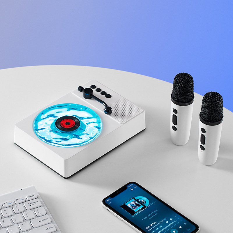 KAWOO ruido blanco retro grabadora de audio bluetooth escucha altavoces de música de altavoces ondulados de agua regalos