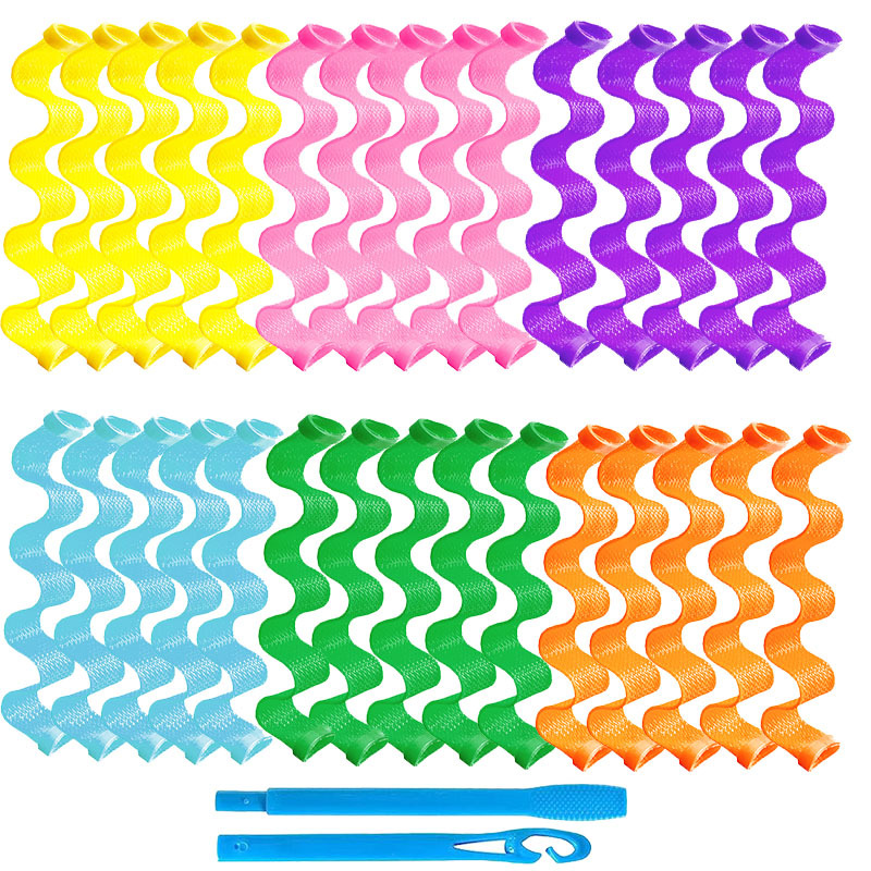 Transfronterizo multi-Tamaño de rollo de huevo ondulación del agua palo de curling manual de bricolaje Pelo Rizado artefacto updo artefacto no duele el pelo rizado