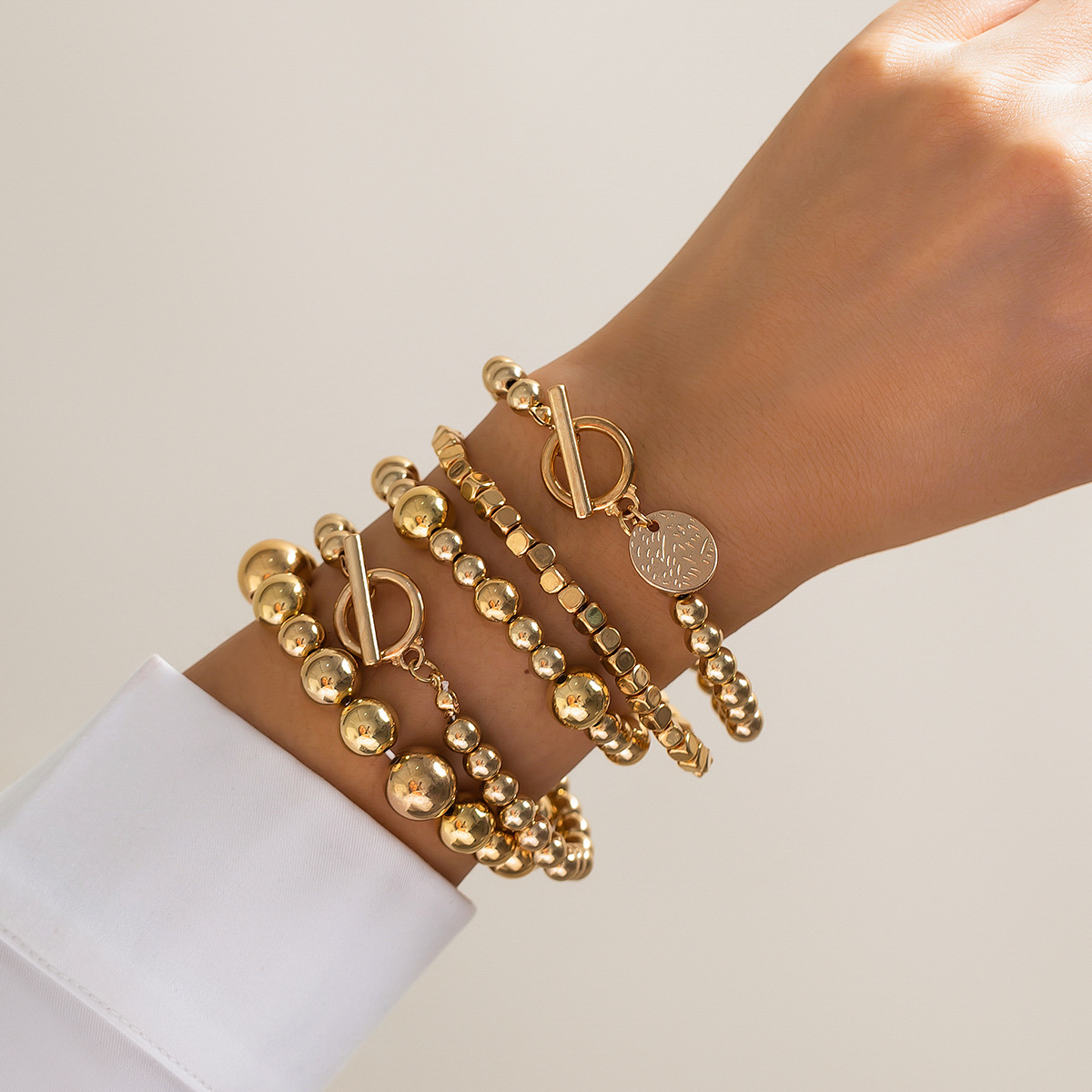 25g Weight Alloy, Copper Pendant Material Bracelets Classification CCB Chain Material Beaded Chain Chain Type 1 Set Quantity Street Occasion CCB, Alloy, Copper Material Heart Shape Pattern Women's Gender Exaggerated, Streetwear Style Exaggerated Streetwear Heart Shape CCB Alloy Copper Beaded Chain Beaded Bracelets Wholesale 57