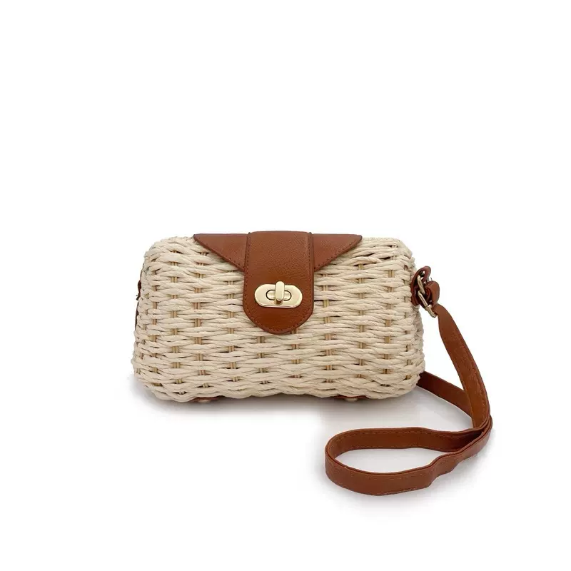 新款草编包包女手工编织包百搭单肩斜跨包女包大容量度假风沙滩包