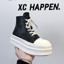 高帮鞋男鞋休闲厚底板鞋增高美式靴子小众欧美鞋18456-R