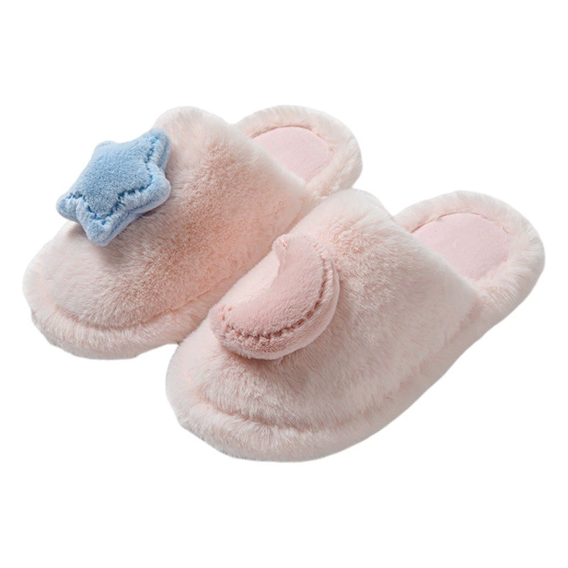 Трансграничные хлопковые тапочки Amazon Star Moon Baotou, домашние плюшевые тапочки для девочек, милые пушистые Тапочки