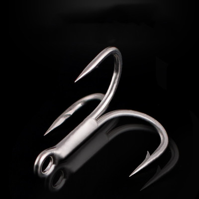 四倍加强钩碳钢三本钩1#2#4#6#8#路亚假饵鱼饵鱼钩锚钩高强度锋利|ms