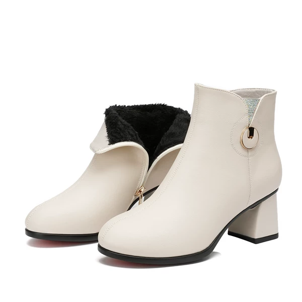 Beige Y-3381 thick velvet style 6cm heel height