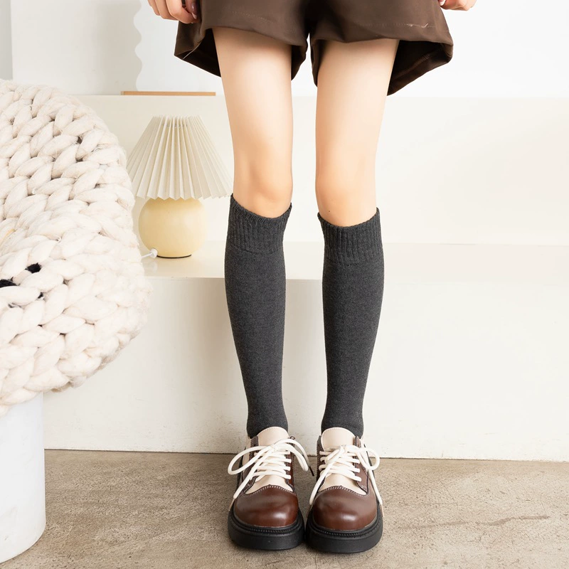 Keep warm knee socks, demi-season fleece towel, high boots