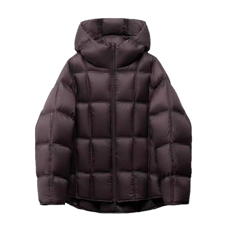 今年流行泡芙轻柔连帽面包服2025冬季新款90白鸭绒短款羽绒服外套|undefined