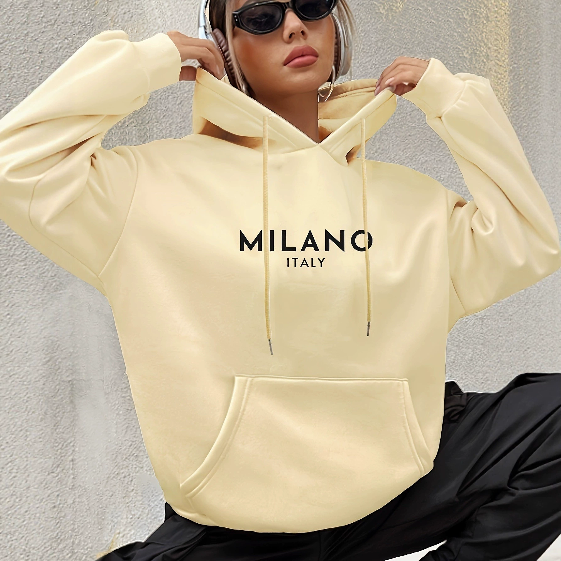 跨境亚马逊热卖连帽衫加绒卫衣字母烫画男女休闲时尚外贸厂家批发