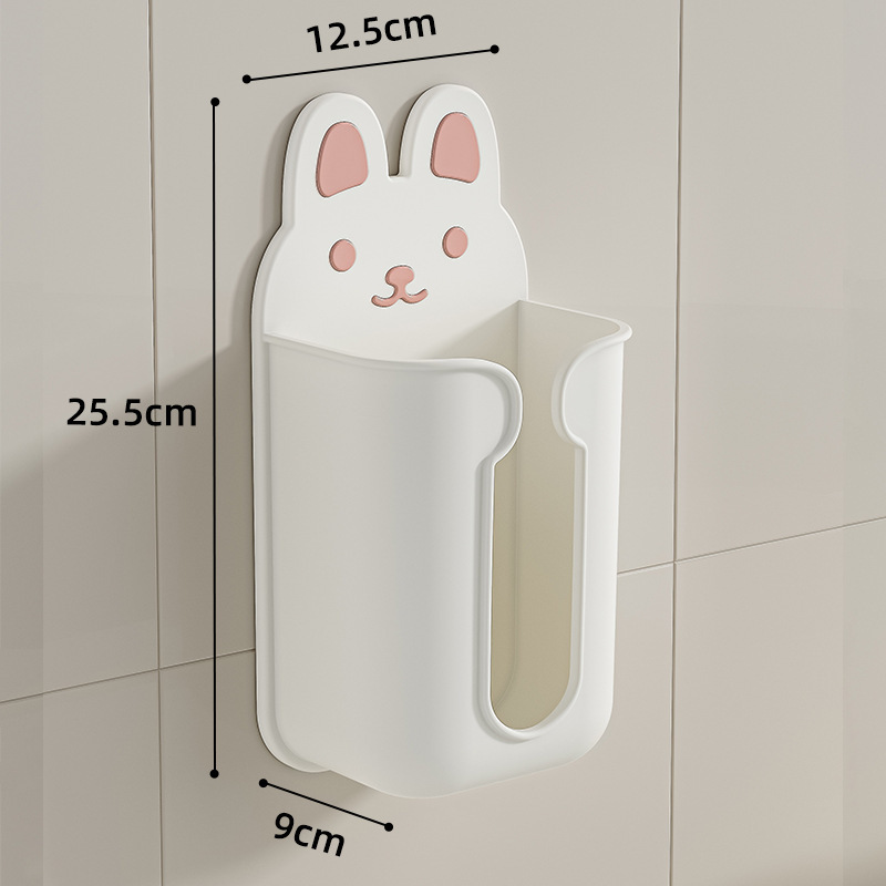 バスルームティッシュボックスかわいいウサギのティッシュホルダーバスルーム壁掛けティッシュボックストイレフェイスタオル収納ボックス|undefined
