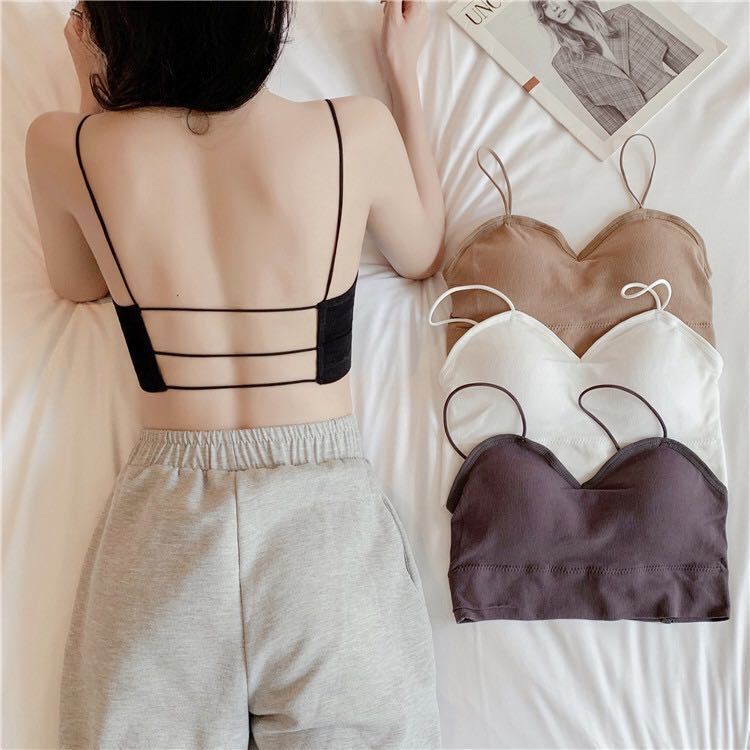 Hollow-out beauty back camisole women's chest pad outer wear sexy European and American style bottoming wrapped chest without steel ring girl tube top