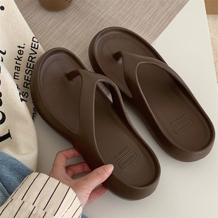 Outdoor Wear Summer Vacation Style Women's Flip-Flops Internet Popular Personalized Casual Simple Solid Color Fashion Beach Sandals and Slippers
