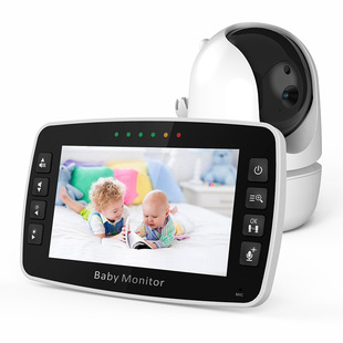 Baby Monitor 4.3inch Wireless Baby Monitoring Pan-Tilt Rotation Room Temperature Detection Two-Way Intercom Lullaby Broadcast