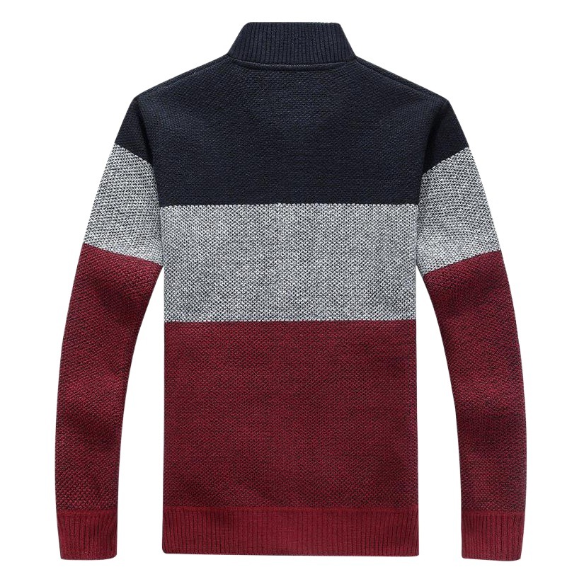 Cárdigan de otoño e invierno para hombre con cremallera, suéter de punto holgado y cálido con cuello en V grueso y forro polar, chaqueta de papá.