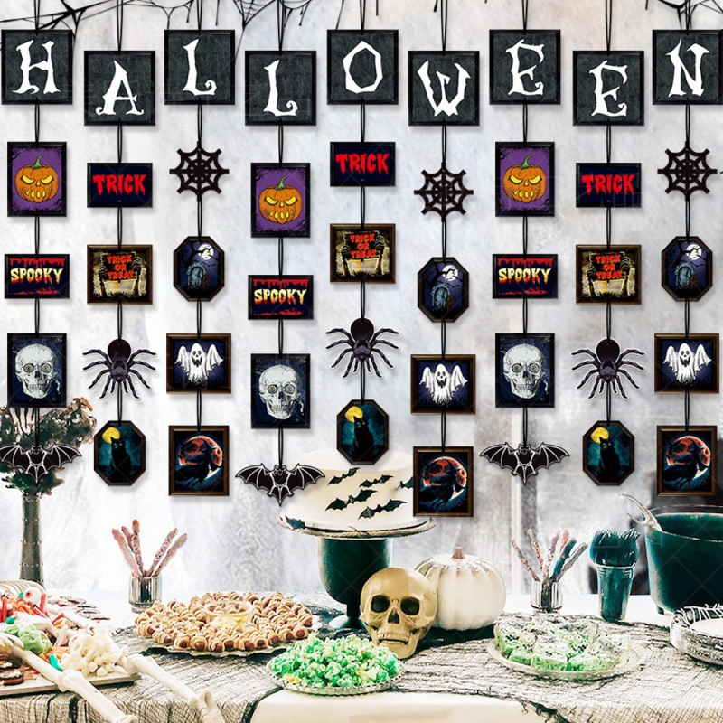 Adornos de decoración de fiesta de Halloween Adornos de Halloween Adornos de decoración de casa embrujada de Halloween Adornos de araña