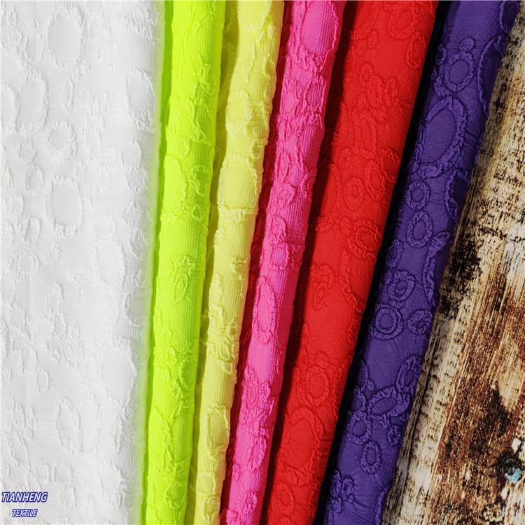 H-665#涤纶微弹大圆圈提花  女装童装衬衫连衣裙汉服舞台戏服面料