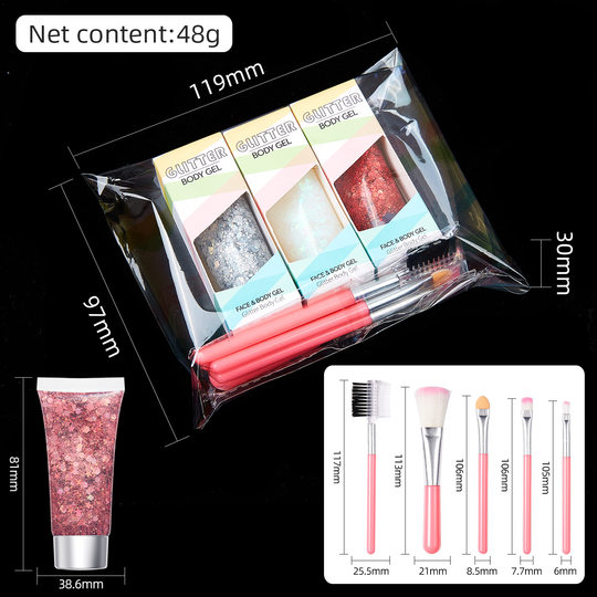 Cross-border hot gel gel glitter sequins body high flash face eye stage makeup hair shiny crystal wholesale