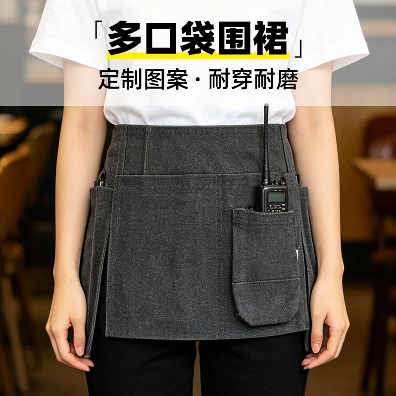 Amazon Thick Canvas Waist Bag New Style Half Apron for Cycling Sports Outdoor Cross-Border Half Waist Bag Custom Wholesale