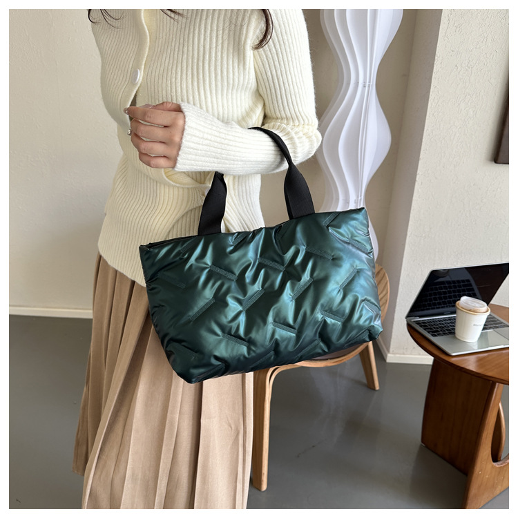 Versatile Women's Shoulder Bag And Handheld Tote In Cotton Fabric_voghion.com