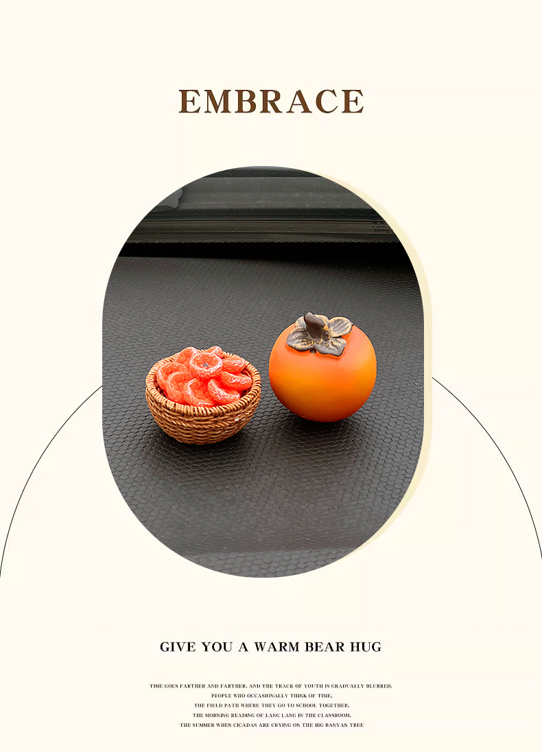 Cute Little Duck Car Screen Decoration, Good Luck and Prosperity Lychee Car Display Screen Center Console Fruit Ornament