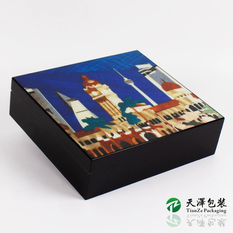 Коробка для сигар из кедра с отделкой под рояльный лак, из массива дерева, с шпоном паркета, для хранения сигар