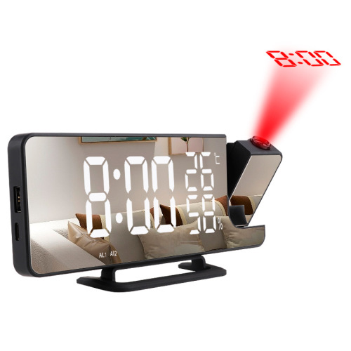 Cross-border new radio projection alarm clock LED large screen digital display temperature and humidity clock desktop electronic clock