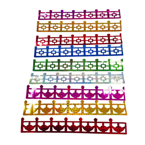 100 sheets of festive laser long square paper railing color fence folding tower material cardboard edge gold railing