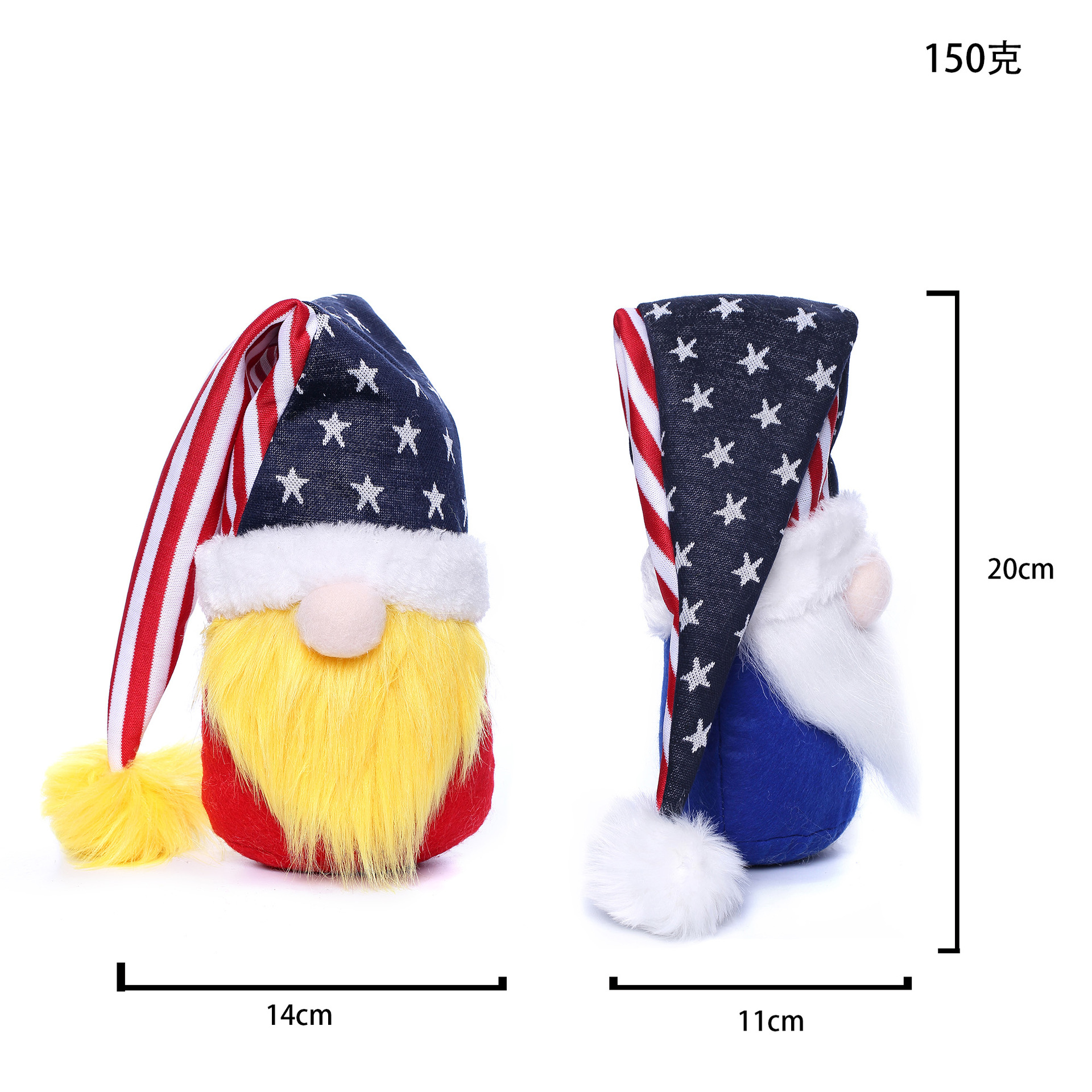 2023 transfronterizo Día DE LA Independencia Americana a rayas estrella de cinco puntas enana muñeca sin rostro Rudolph muñeca decoración lote